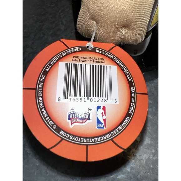 KOBE BRYANT #24 LOS ANGELES LA LAKERS BLEACHER CREATURES NBA 10" PLUSH – NEW - Picture 4 of 5